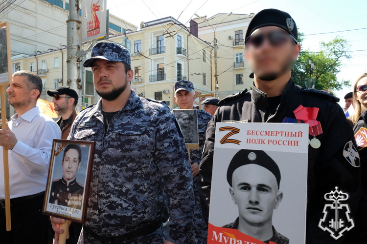 В Дагестане росгвардейцы приняли участие в акции «Бессмертный полк»